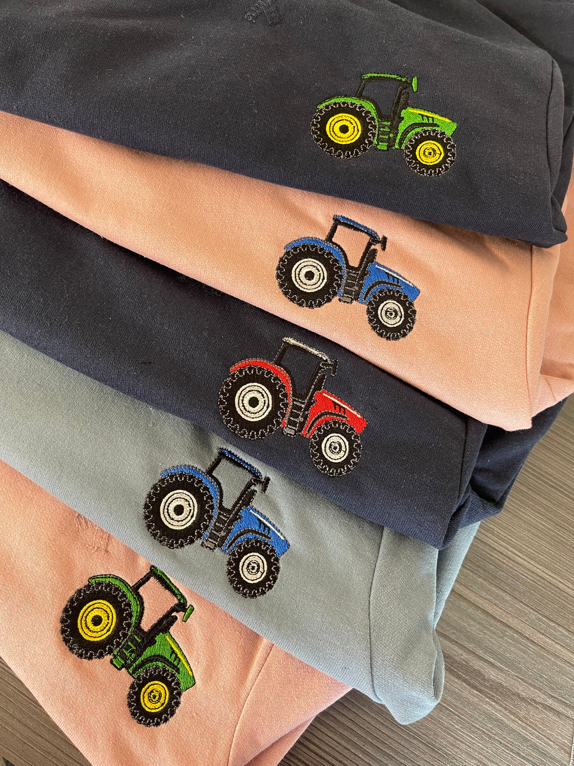Sustainable Sweatshirt Embroidered With Tractor Design