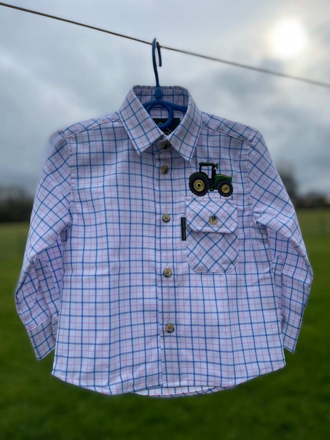 Shirt Embroidery With Tractor Or Animal Design