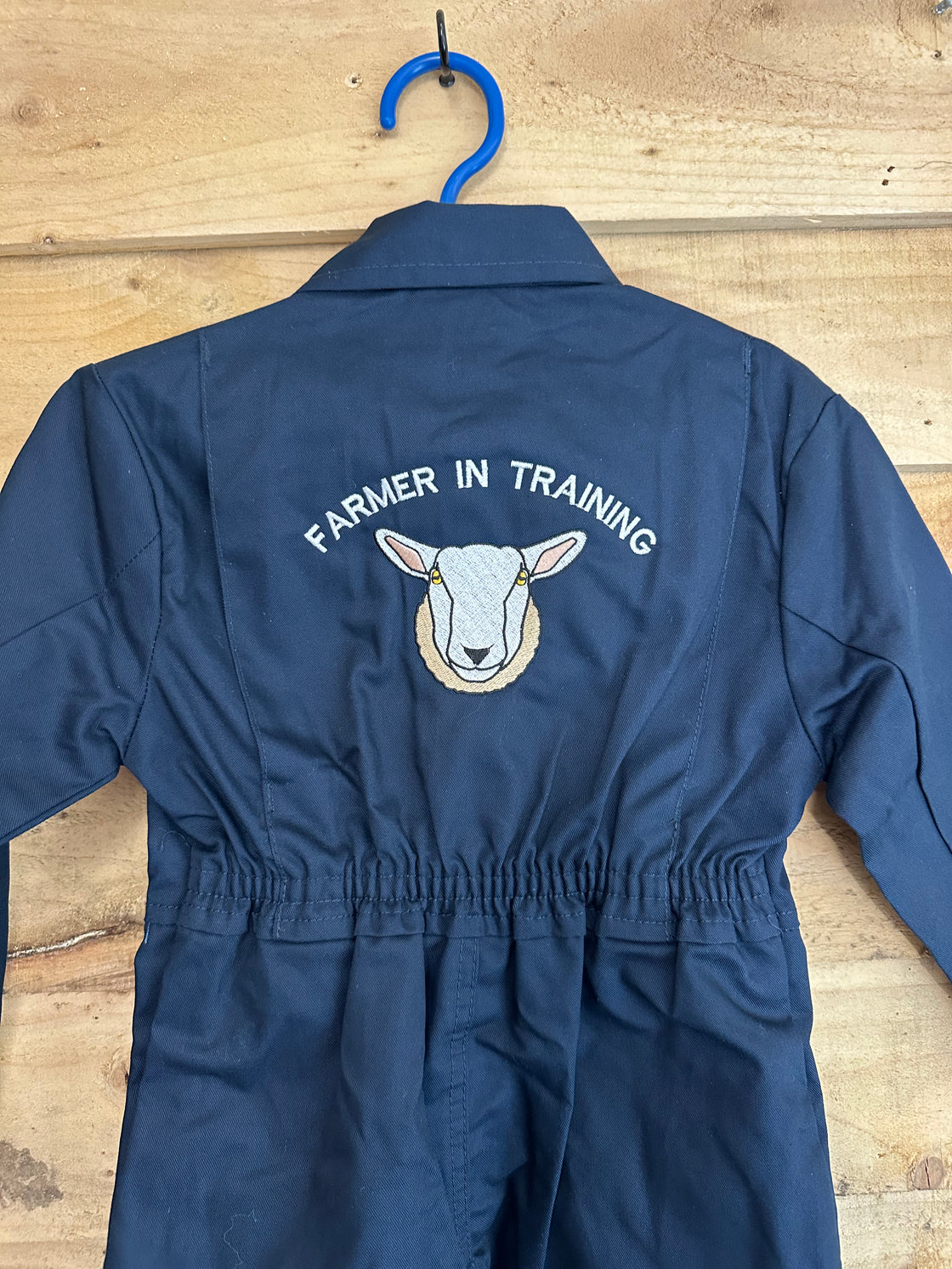 Embroidered Farmer In Training Overalls - Sheep