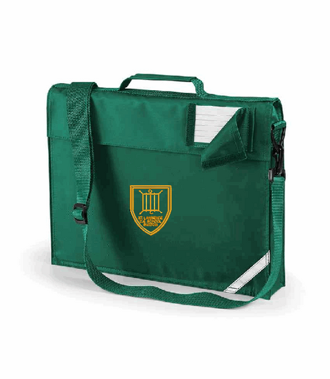 Bottle Green Book Bag - Barton St Lawrence