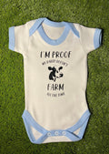 'I'm Proof My (Mummy/Daddy) Doesn't Farm All The Time' Cow Baby Vest
