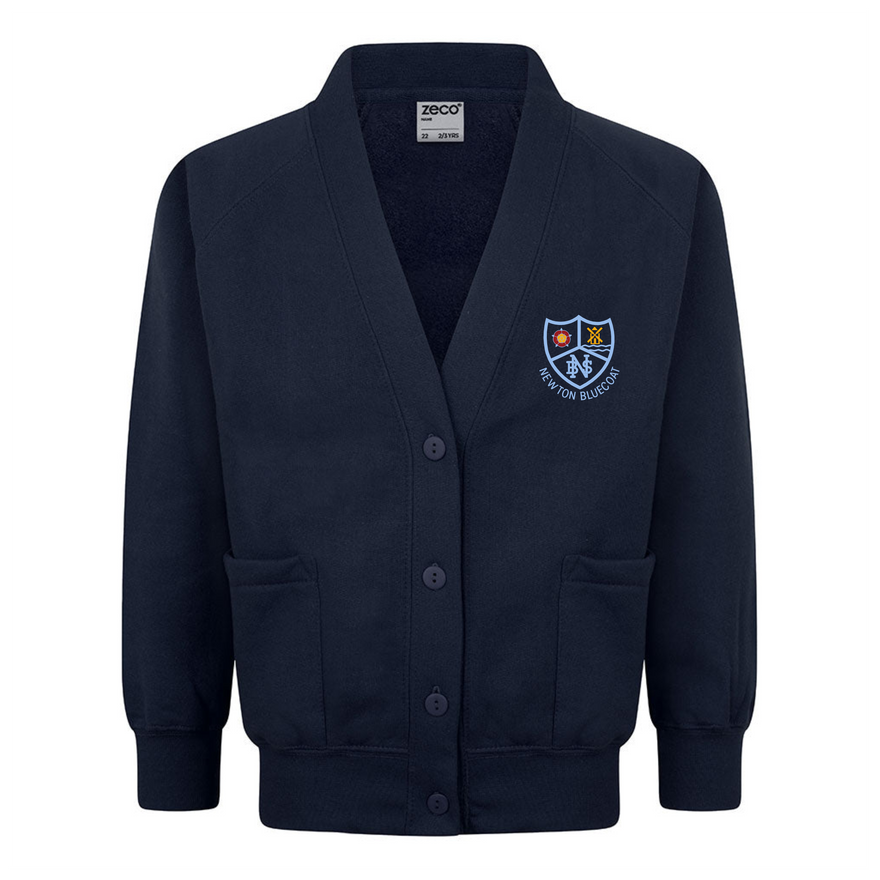 Navy Blue Sweatshirt Cardigan - Newton Bluecoat