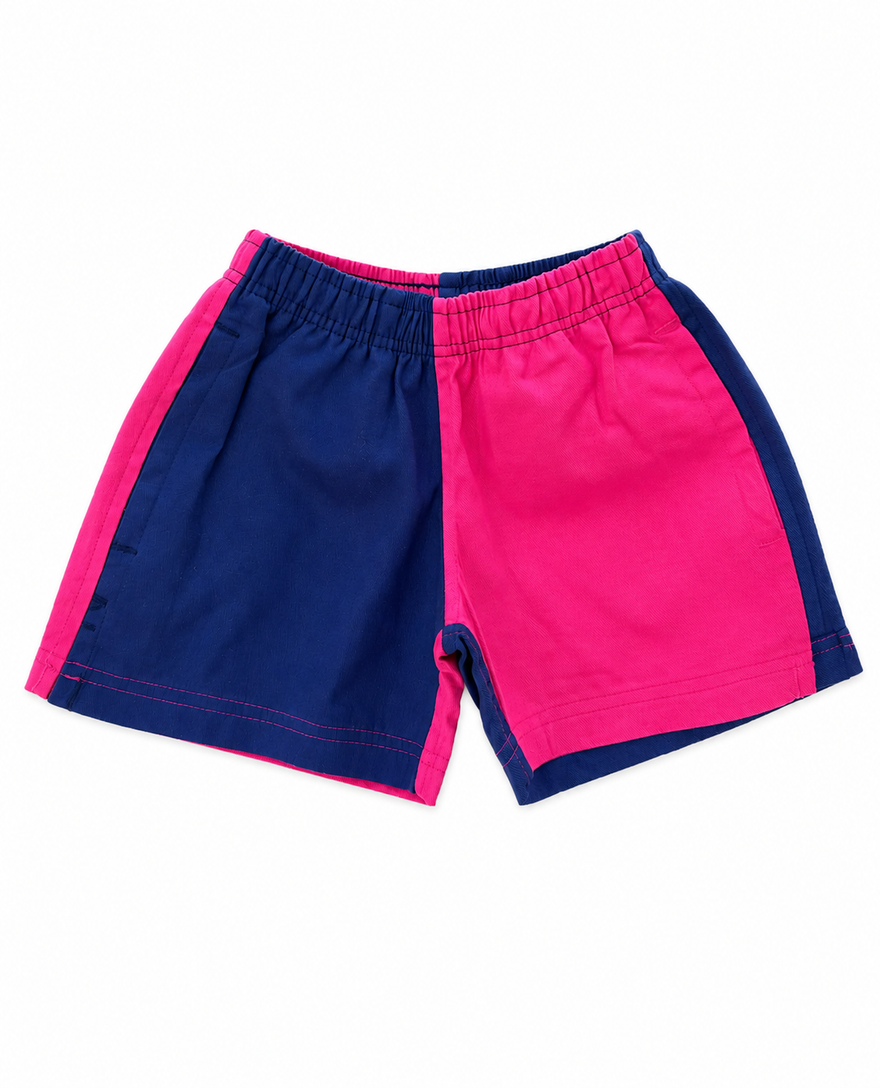 Children's Pink & Navy Shorts with Animal/Tractor Design