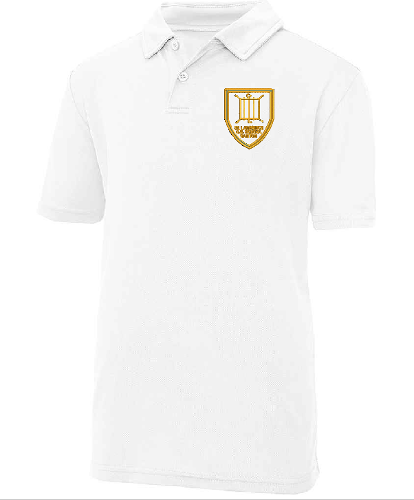 PE White Polyester Cool Polo - Barton St Lawrence