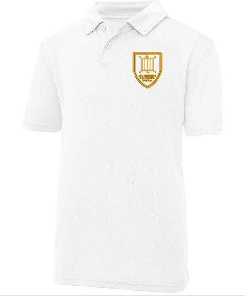 PE White Polyester Cool Polo - Barton St Lawrence