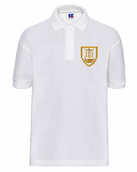 PE White Poly/Cotton Polo - Barton St Lawrence