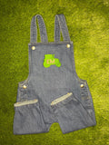 Denim Dungarees with tractor embroidery