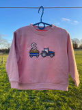 Sustainable Sweatshirts Embroidered With Initial Tractor & Trailer Design.
