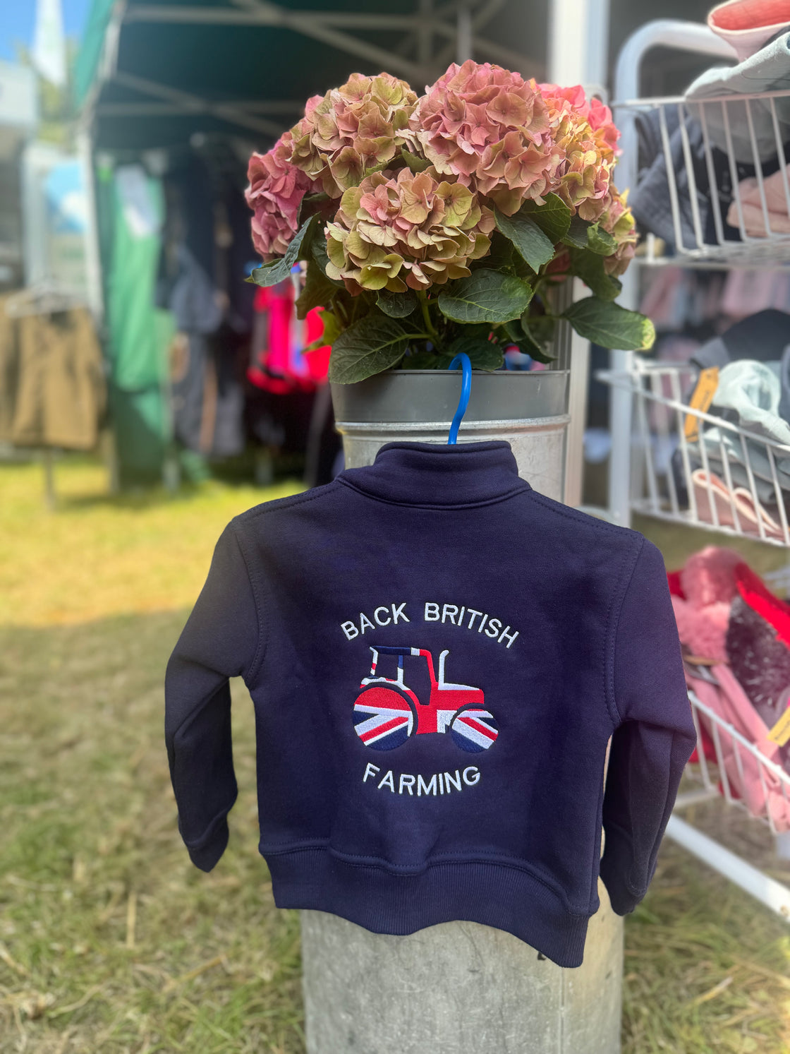 Children's 1/4 zip Sweatshirt Embroidered With Back British Farming
