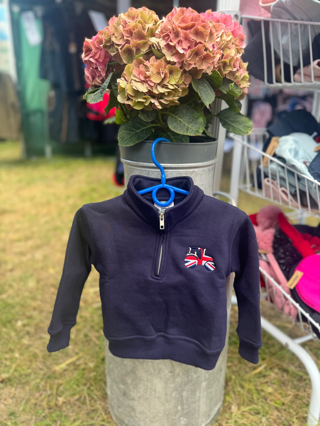 Children's 1/4 zip Sweatshirt Embroidered With Back British Farming