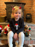 Christmas Sweatshirt Embroidered With Animal Santa Hat Design