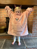 Children?s Fleece Sherpa Hooded Blanket with Tractor or Animal design
