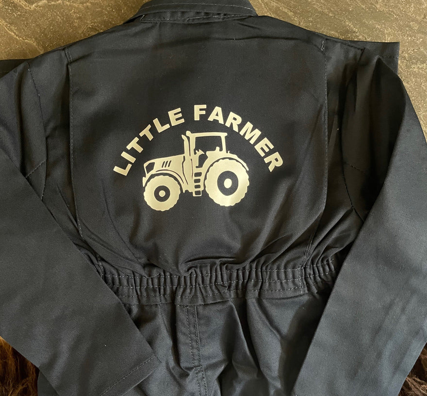 Printed Little Farmer Tractor Design Overalls