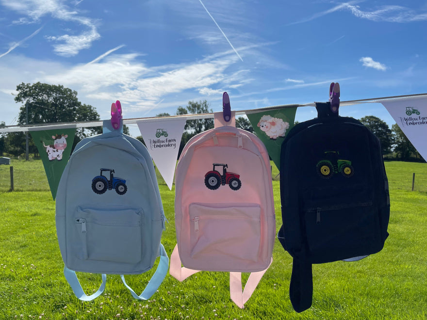 Mini Backpack With Tractor Embroidery