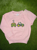 Sustainable Sweatshirts Embroidered With Birthday Tractor & Trailer Design.
