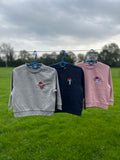 Children's Christmas Sustainable Sweatshirt Embroidered With Animal Santa Hat Design