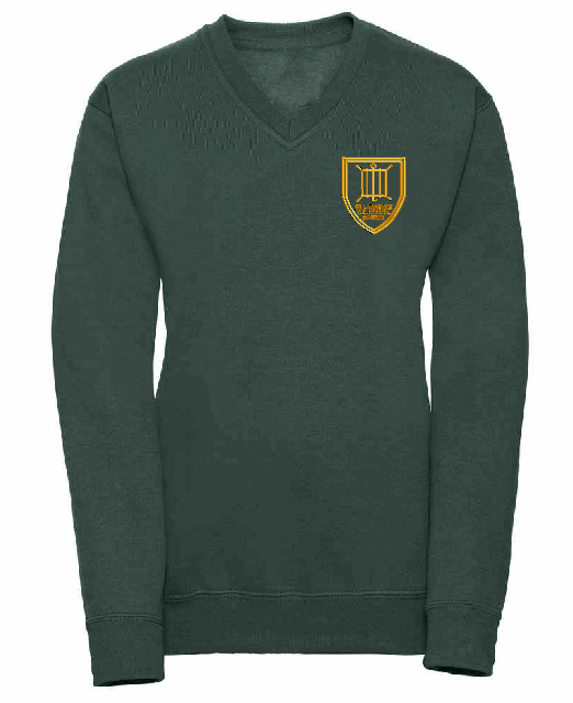 Bottle Green V Neck Sweatshirt - Barton St Lawrence