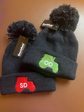 Bobble Hat Beanie with tractor embroidery