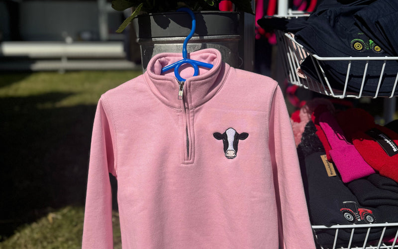 Children's 1/4 zip Sweatshirt Embroidered With Animal/Tractor Design