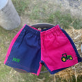 Children's Pink & Navy Shorts with Animal/Tractor Design