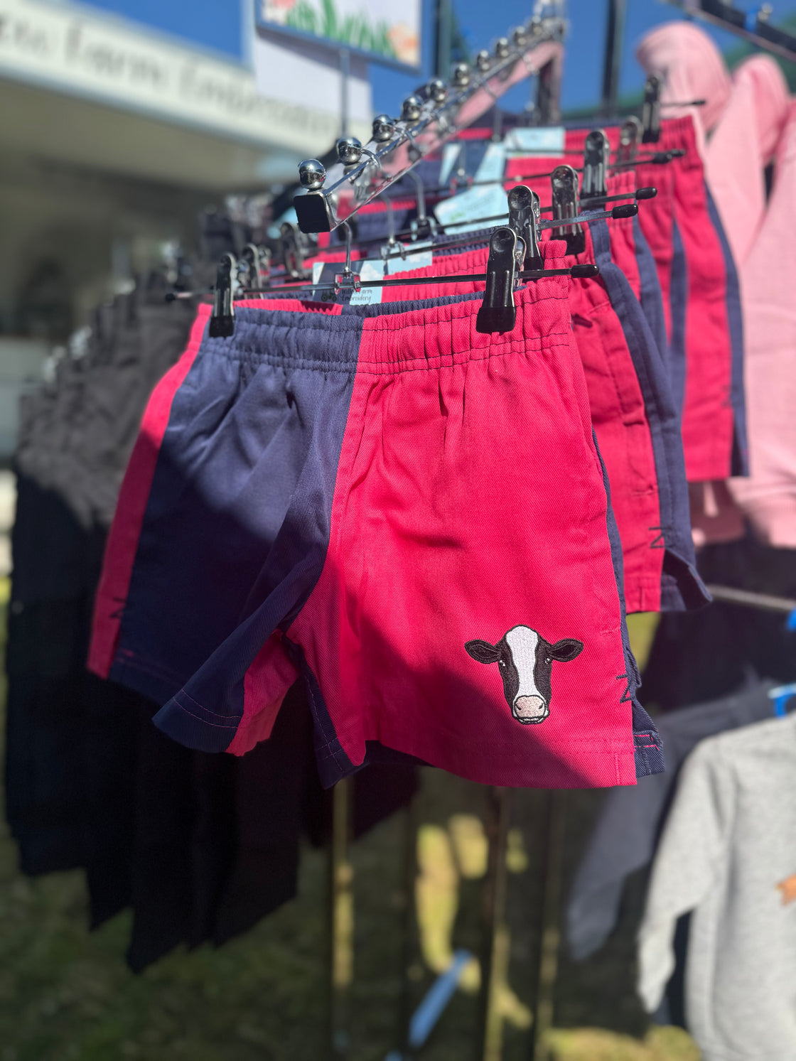 Children's Pink & Navy Shorts with Animal/Tractor Design