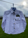 Shirt Embroidered With Tractor Or Animal Design