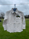 Shirt Embroidered With Tractor Or Animal Design