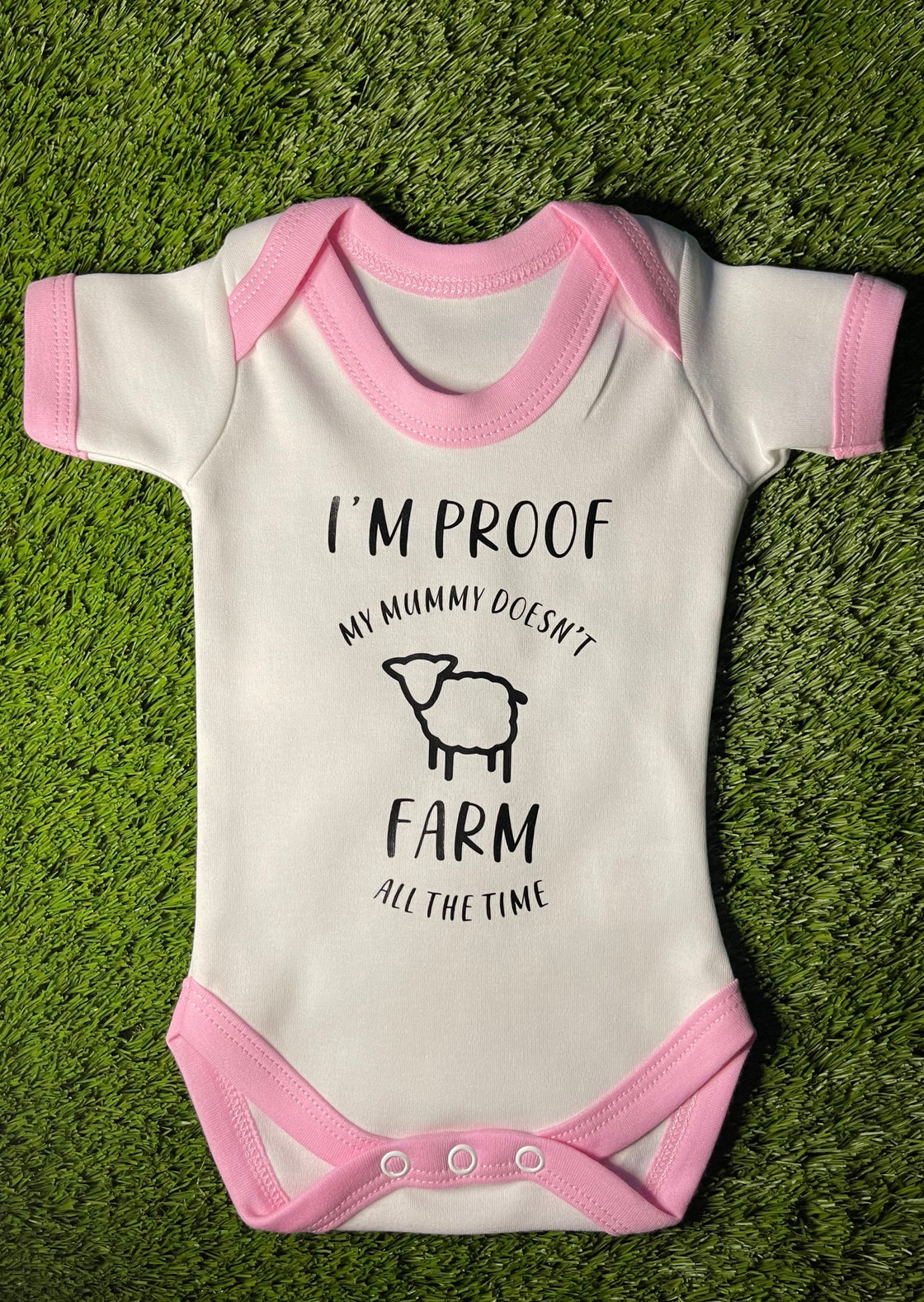 'I'm Proof My (Mummy/Daddy) Doesn't Farm All The Time' Sheep Baby Vest