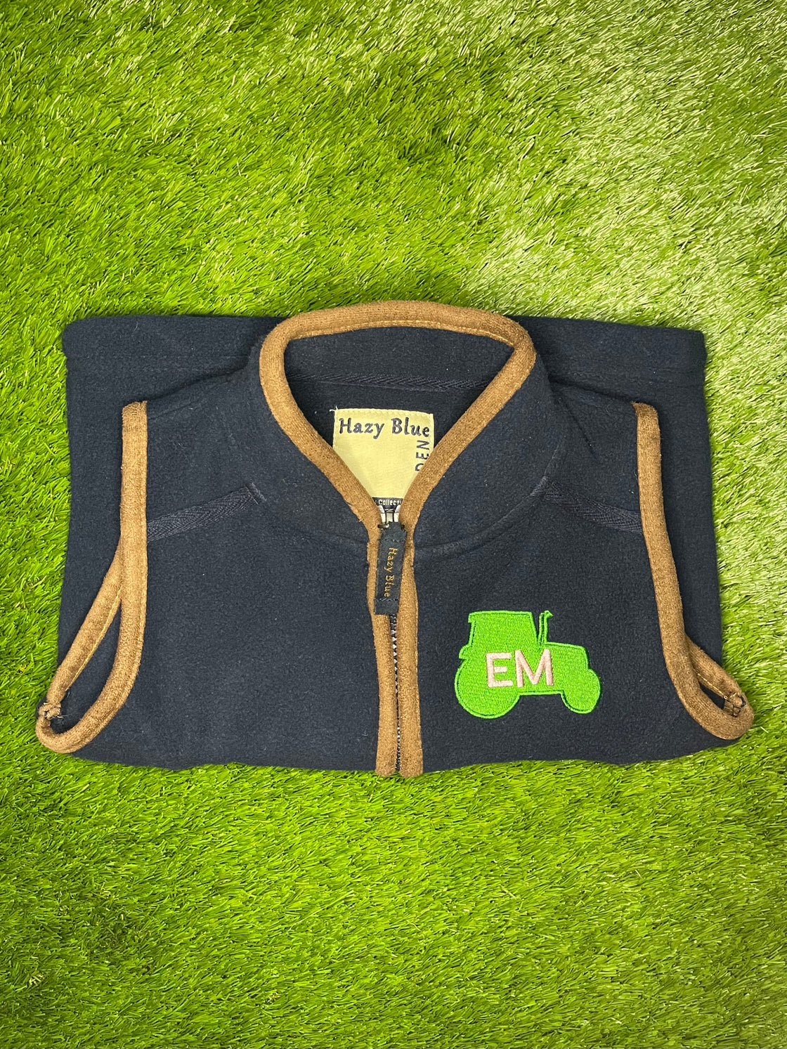 Fleece gilet embroidered with tractor