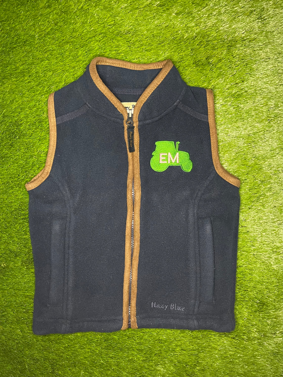 Fleece gilet embroidered with tractor