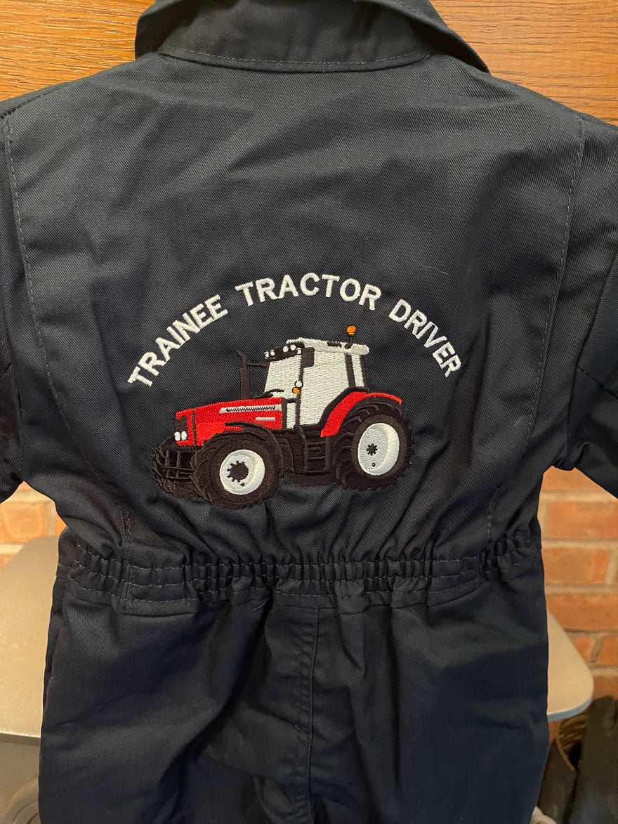Embroidered Trainee Tractor Driver Overalls - Red Tractor