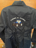 Embroidered Farmer In Training Overalls - Blue Tractor